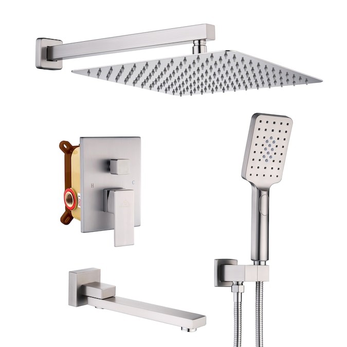 CASAINC Brushed Nickel 10.5-in Built-In Shower Faucet System with 3-way Diverter (Pressure-balanced Valve Included)
