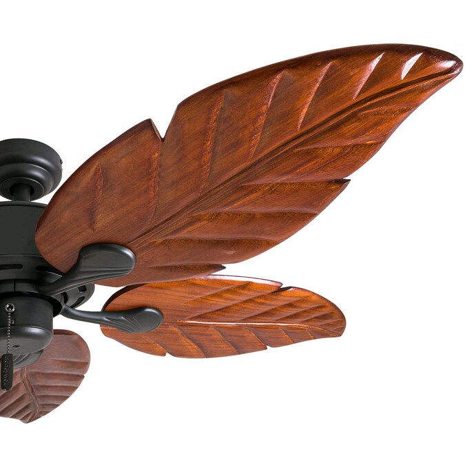 Honeywell Willow View 52-in Bronze with Dark Cherry Carved Wood Blades Indoor Downrod or Flush Mount Ceiling Fan Light Kit Compatible (5-Blade) - Image 8