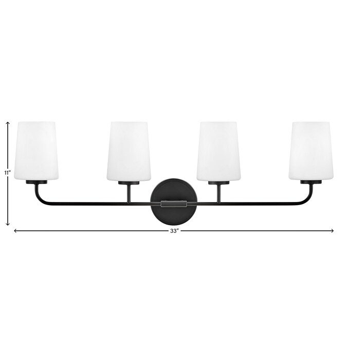 Lark Kline 33-in 4-Light Matte Black LED Transitional Vanity Light - Image 7