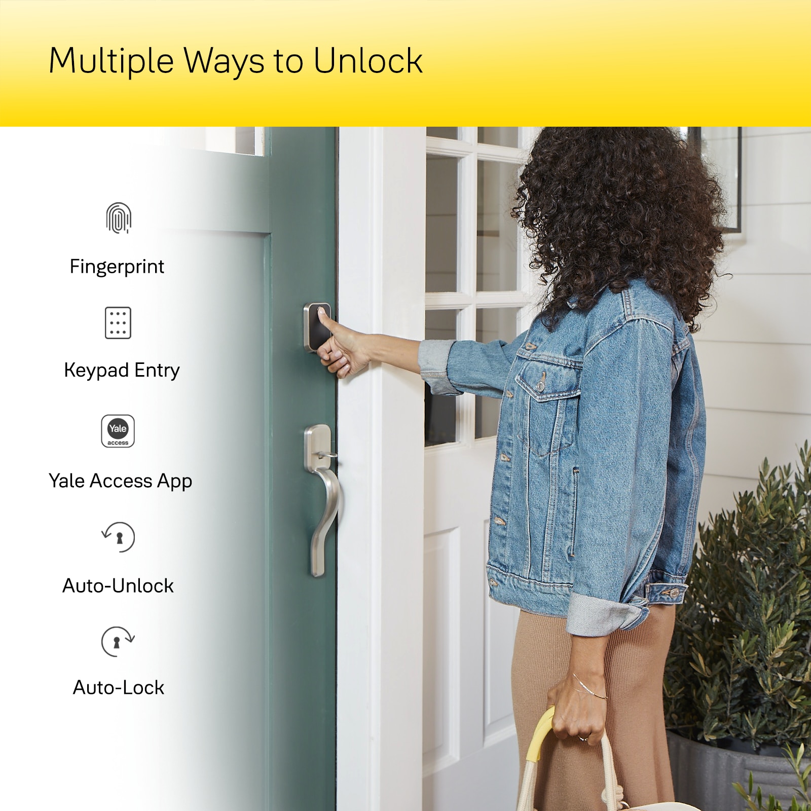 Assure Lock 2 Satin Nickel Smart Lock Electronic Deadbolt Bluetooth Fingerprint Touchscreen Keypad - Image 4