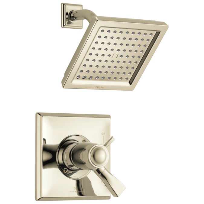 Delta Dryden Polished Nickel 2-handle Single Function Square Shower Faucet Valve Included