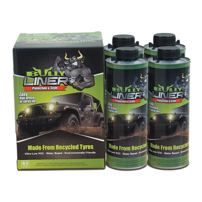 Bullyliner Truck Bed Liner Black: TPR Material, Protects Steel, Wood, & More - Rust & Scratch Resistant, 30-day warranty