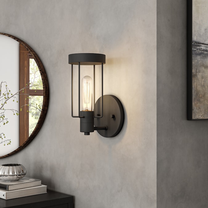 Designers Fountain Tafo 4.75-in W 1-Light Matte Black Industrial Incandescent Wall Sconce