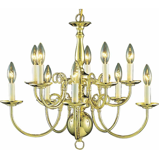 Volume Lighting 10-Light Polished Brass Traditional Dry rated Chandelier