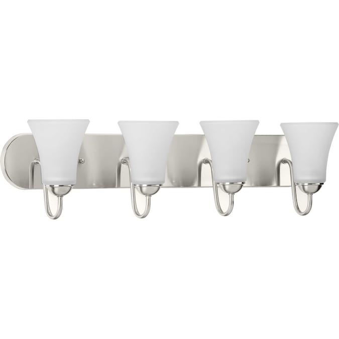 Progress Lighting Classic 30-in 4-Light Brushed Nickel Transitional Vanity Light