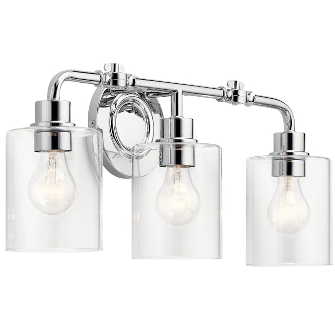 Kichler Gunnison 24-in 3-Light Chrome Farmhouse Vanity Light