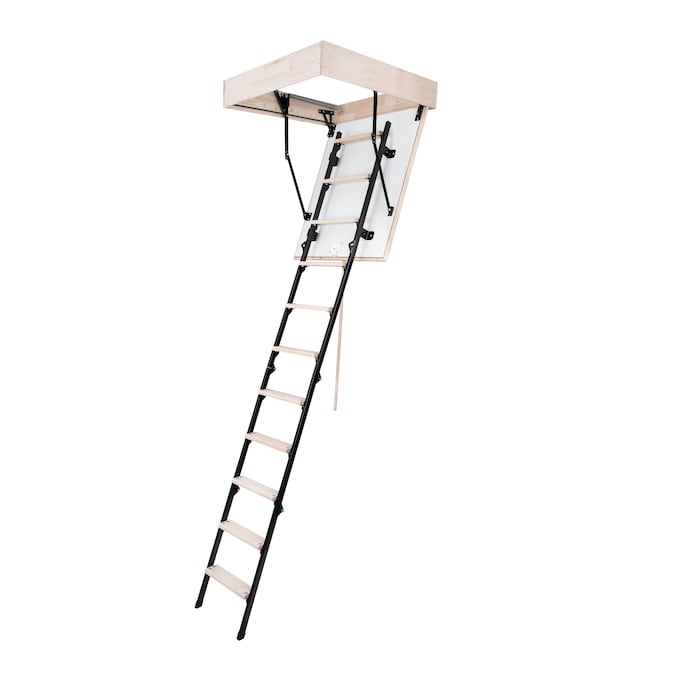 STAIRLUXE Metal Folding Attic Ladder 8-ft to 8.54-ft (Rough Opening: 32.29-in x 32.29-in) with 352-lb Capacity