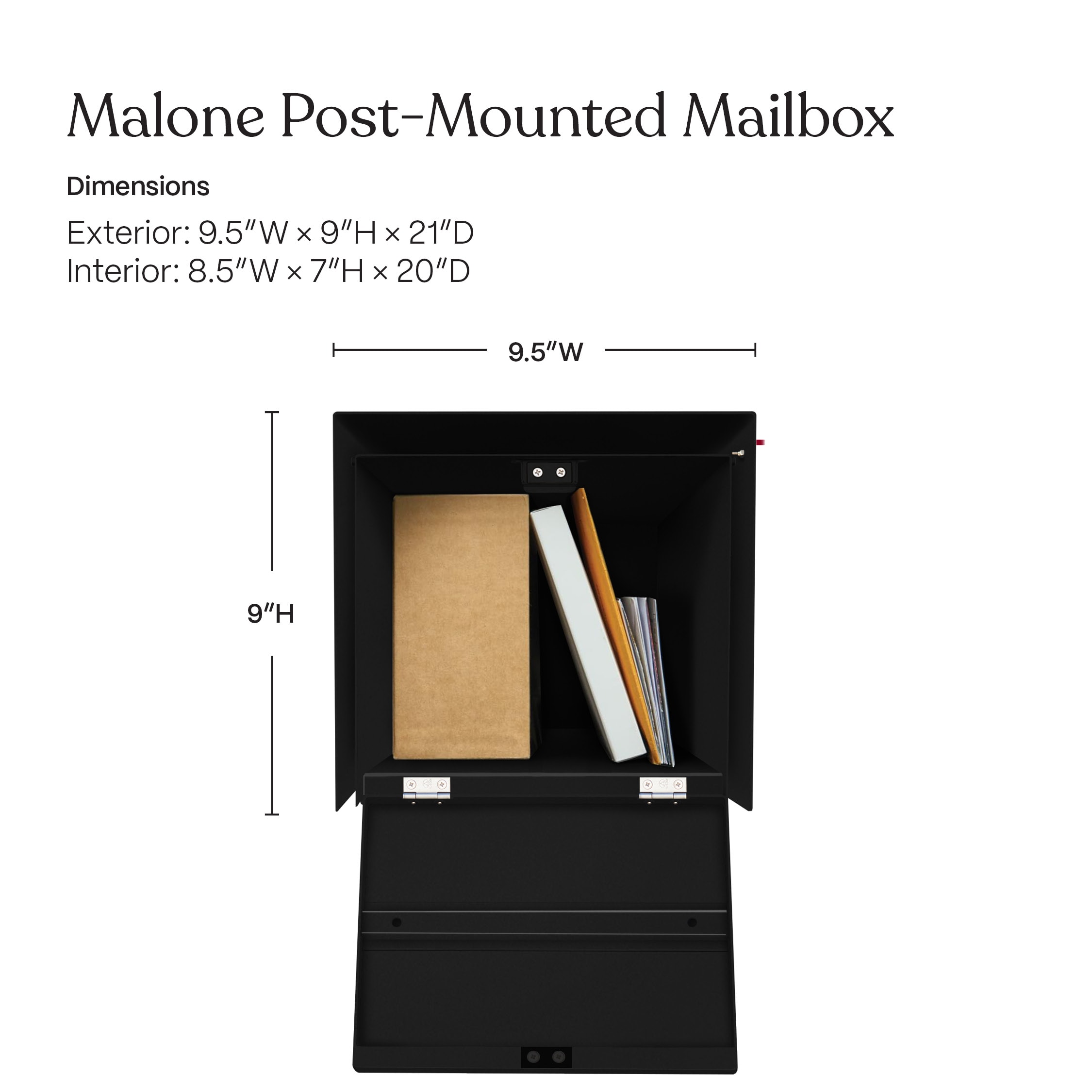 Post-Mounted Mailboxes 4 x 4 Brown Steel - Image 10