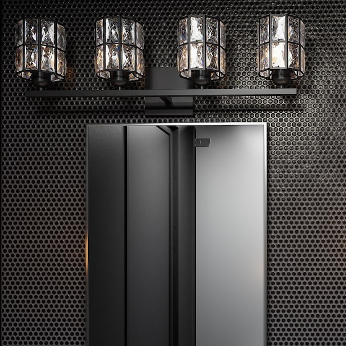 Quoizel Gibson 29.5-in 4-Light Matte Black Transitional Vanity Light