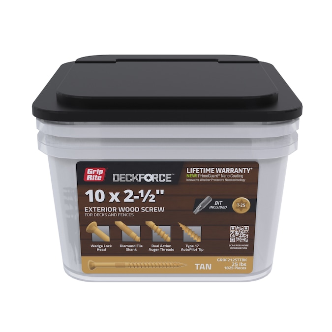 DeckForce by Grip Rite #10 x 2-1/2-in Wood To Wood Deck Screws (1825-Per Box)