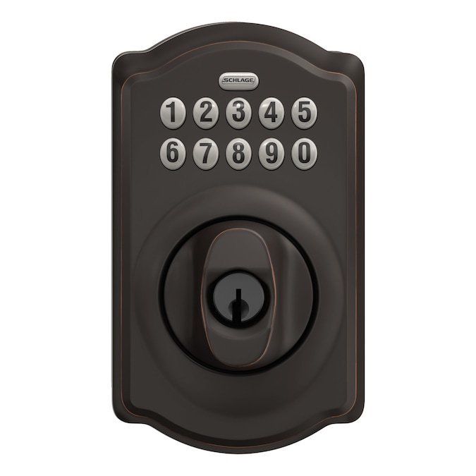 Schlage Camelot Aged Bronze Electronic Deadbolt with Keypad - Image 8