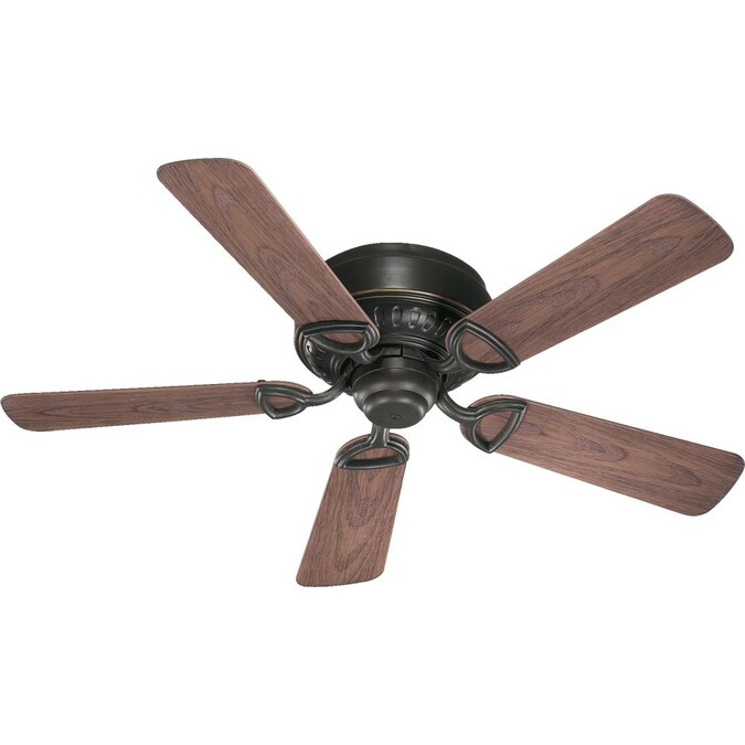 Quorum International Medallion Patio 42-in Old World with Walnut Blades Indoor/Outdoor Flush Mount Ceiling Fan (5-Blade)