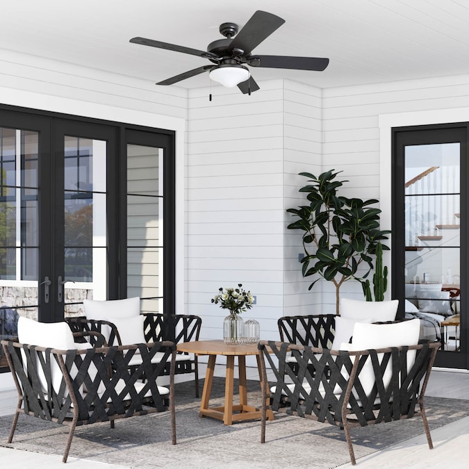 Honeywell Belmar 52-in Bronze LED Indoor/Outdoor Downrod or Flush Mount Ceiling Fan with Light (5-Blade) - Image 5