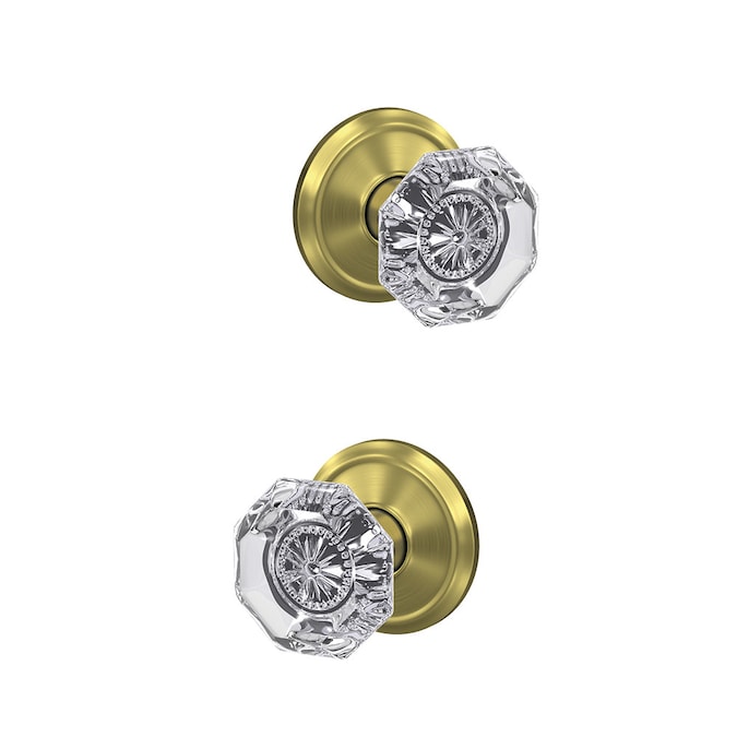 Schlage Custom Alexandria- Alden Satin Brass Interior Bed/Bath Hall/Closet Combined Door Knob