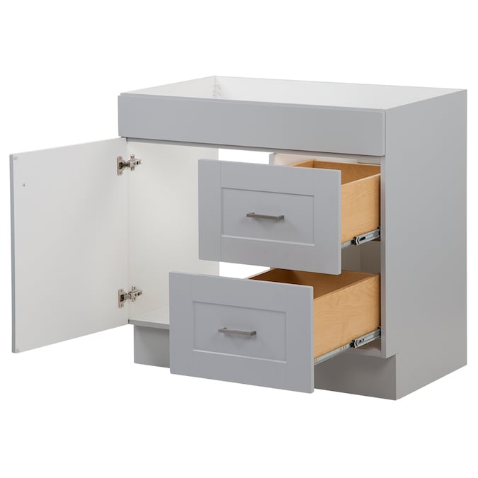 Project Source 36-in Gray Bathroom Vanity Base Cabinet without Top - Image 10