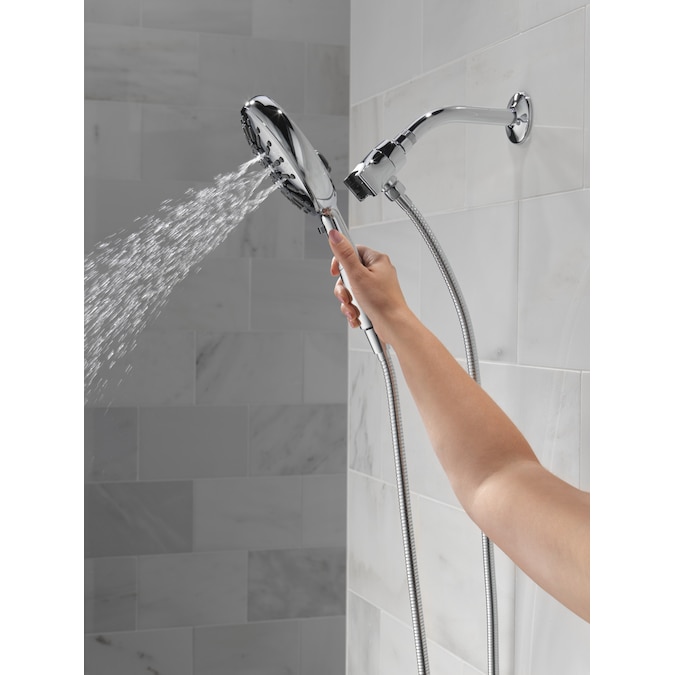 Delta SureDock Magnetic Lumicoat Chrome 6.19-in Round Handheld Shower Head 1.75-GPM (6.6-LPM) - Image 14