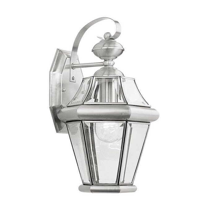 Livex Lighting Georgetown 1-Light 14-in H Brushed Nickel Outdoor Wall Light