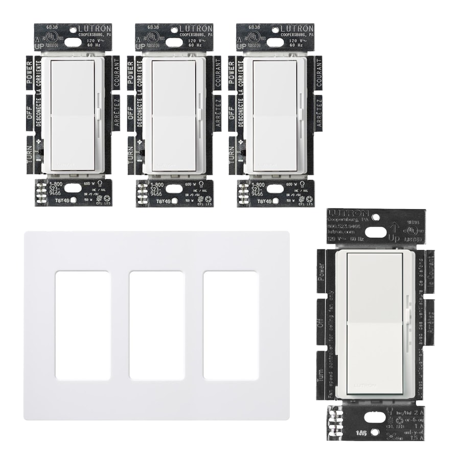 Diva LED+ Single-pole/3-way LED Rocker Light dimmer switch White 3 -Pack - Image 2