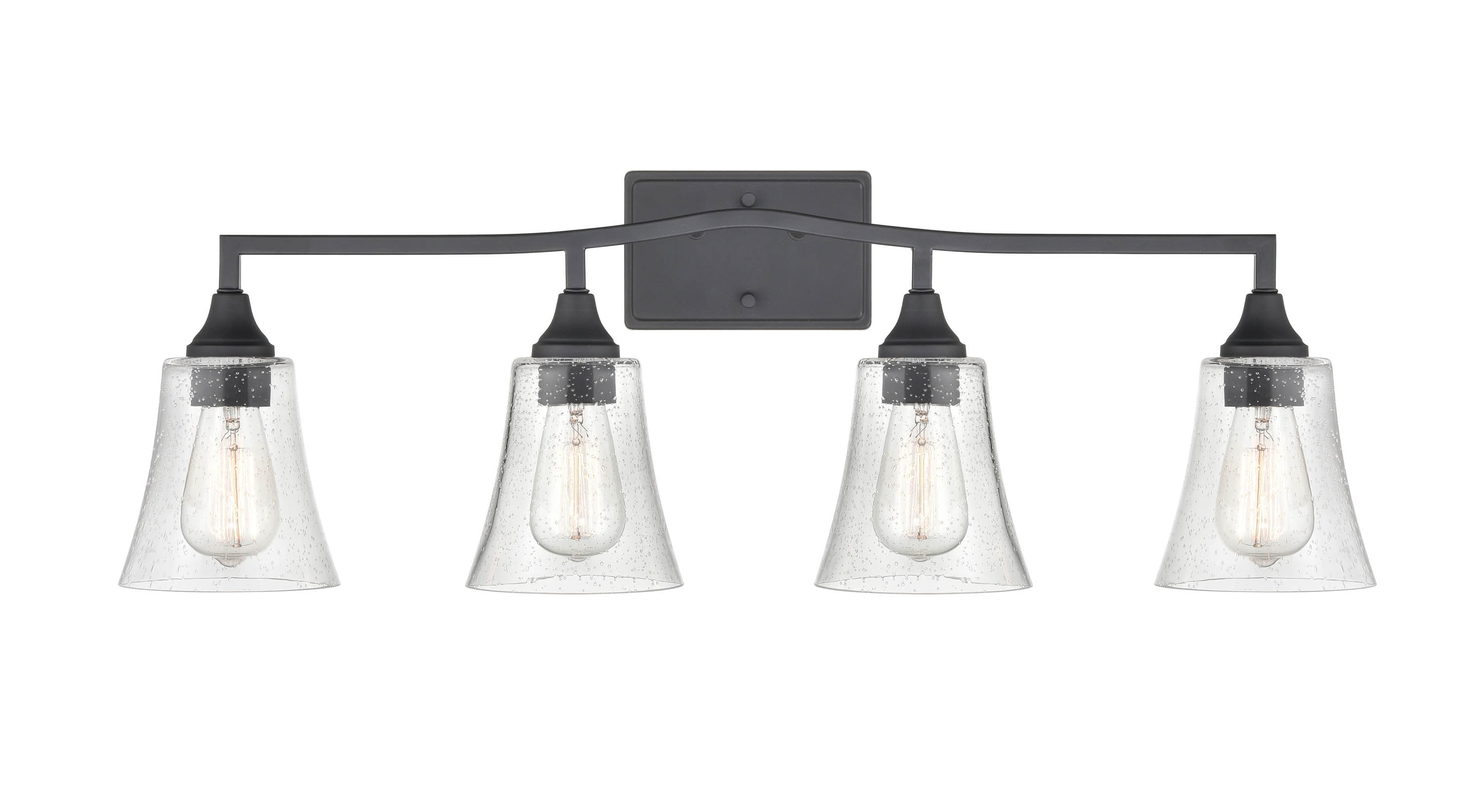Clifton 22-in 4 -Light Matte Black Traditional Vanity light