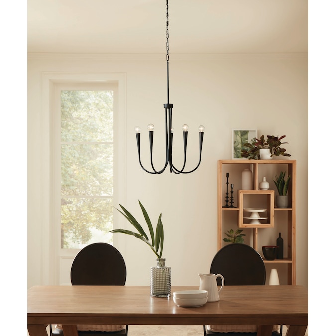 Origin 21 TRENTON 5-Light Matte Black Modern/Contemporary Dry rated Chandelier