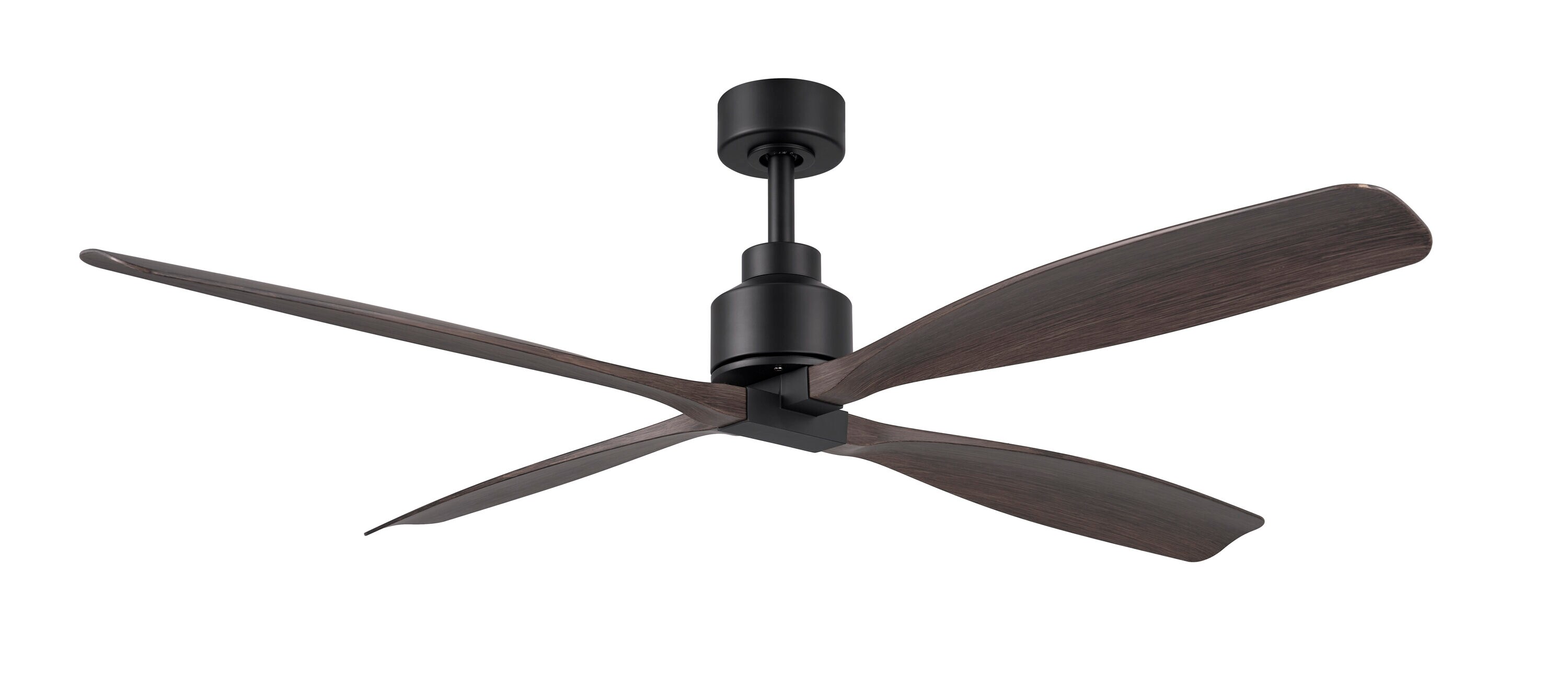 Shorehaven 56-in Outdoor Matte Black with Dark Teak Blades Ceiling Fan Without Light - Remote Included ( 4 -Blade ) - Image 3