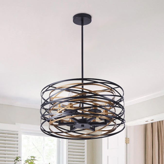 Aiwen 6-Light Black Industrial Dry rated Chandelier