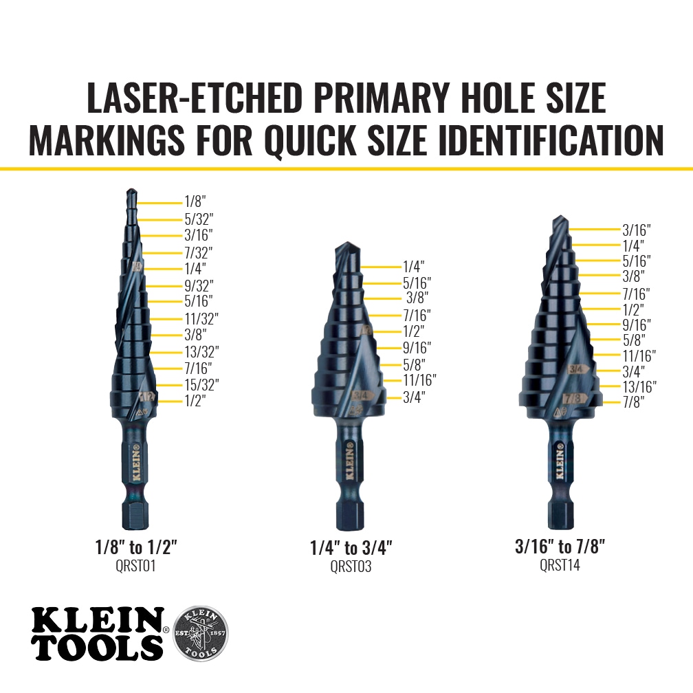 Premium All Purpose Quick Release Step Bit Kit, 3 Piece - Image 3