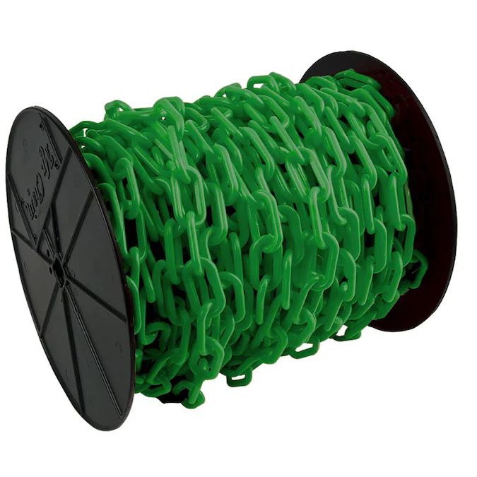 Mr. Chain 1.5 in (#6, 38Mm) X 200 Ft Green Plastic Barrier Chain On A Reel