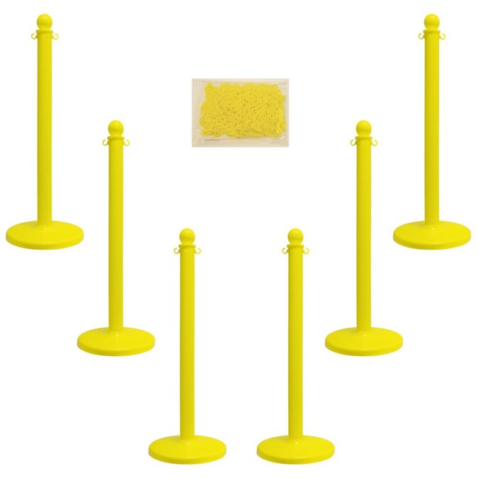 Mr. Chain Yellow Medium Duty Stanchion and Chain Kit