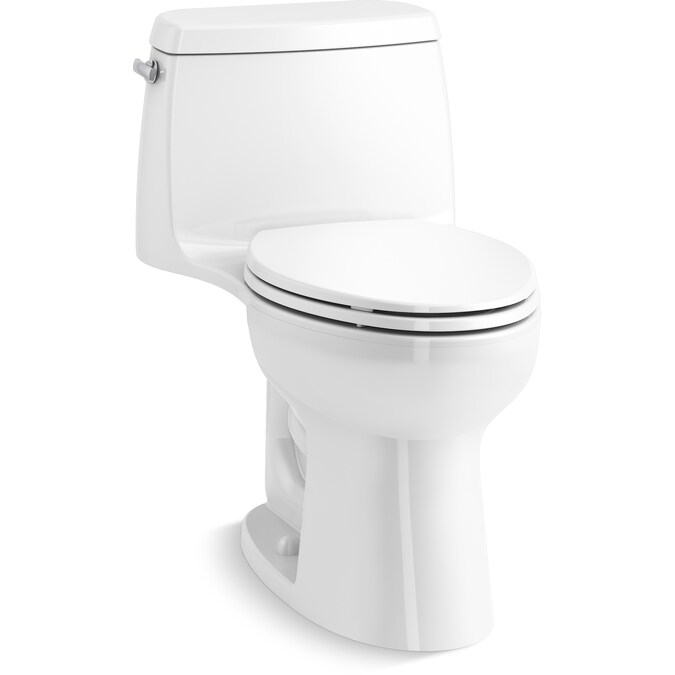ER Santa Rosa White Elongated Chair Height 1-Piece Soft Close Toilet 12-in Rough-In WaterSense 1.28-GPF