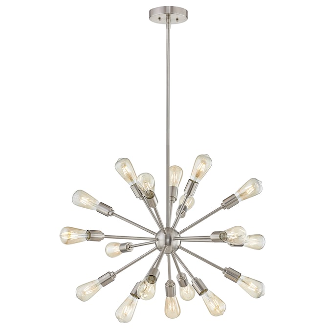 Origin 21 Grayford 18-Light Brushed Nickel Mid-century Led; Dry rated Chandelier