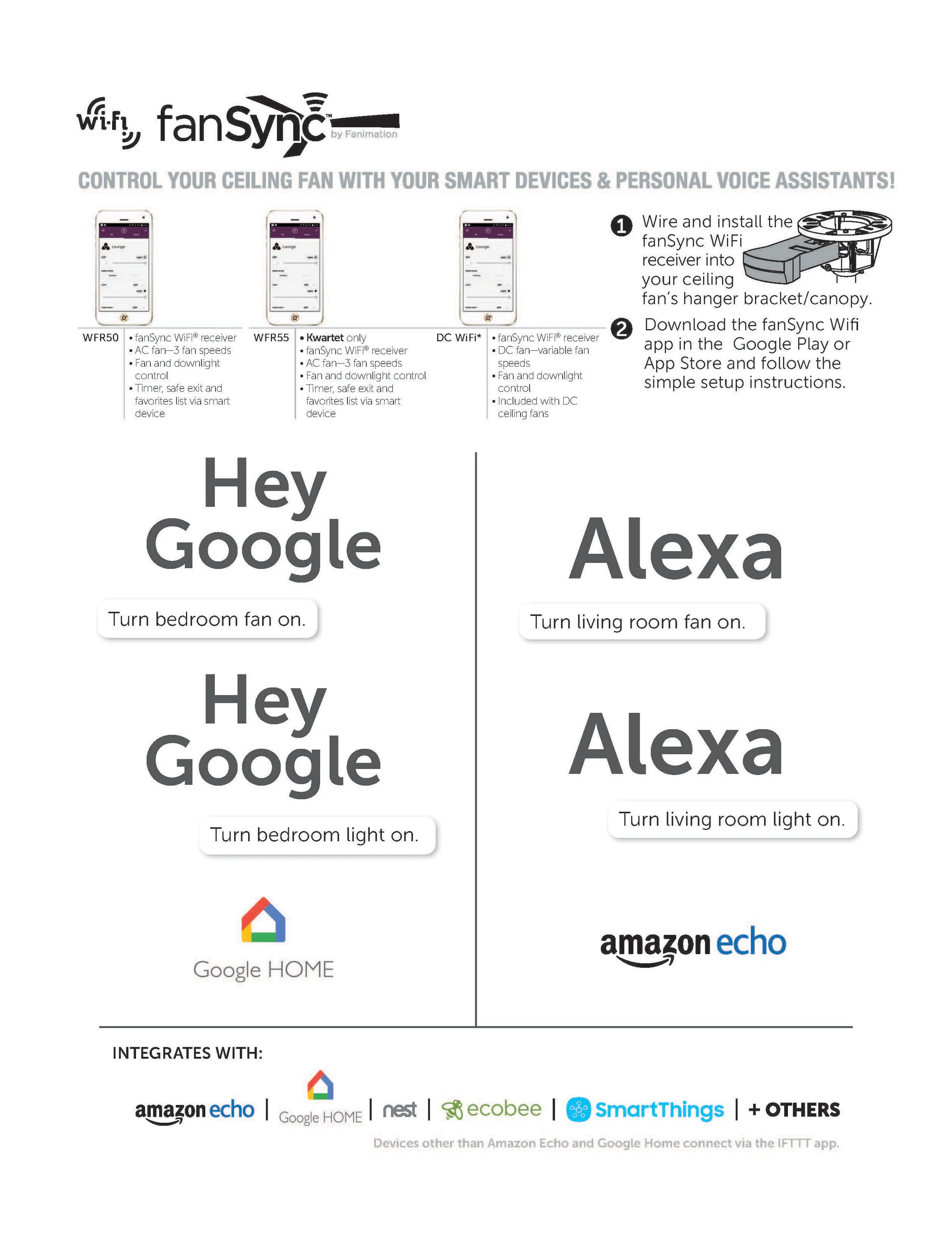 Kute 44 44-in Outdoor Smart Brushed Nickel with Brushed Nickel Blades Propeller Ceiling Fan Light Kit Compatible - Remote Included ( 3 -Blade ) - Image 6