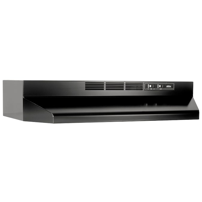 Broan 30-in 160-CFM Ductless Black Under Cabinet Range Hoods Undercabinet Mount with Charcoal Filter
