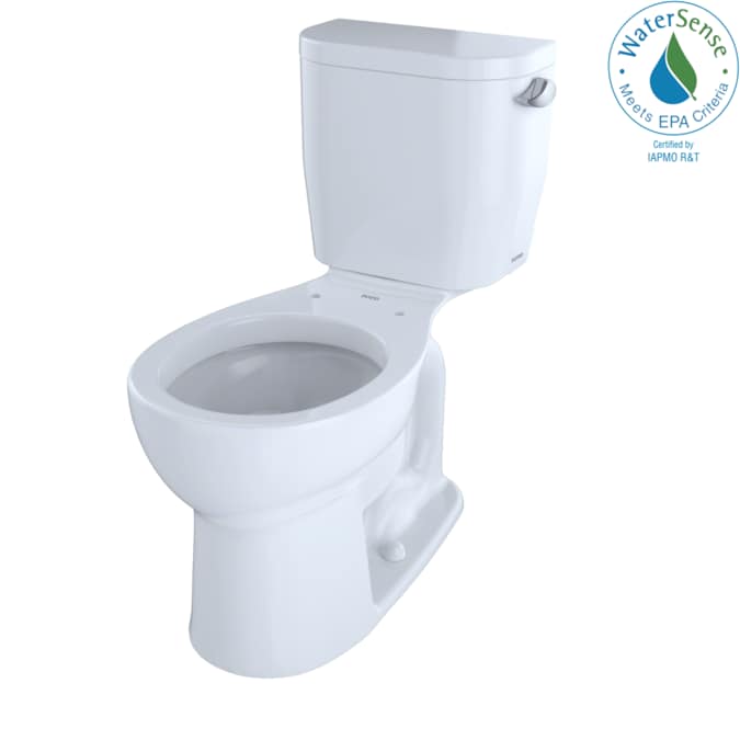 TOTO Entrada Cotton White Round Chair Height 2-piece Soft Close Toilet 12-in Rough-In WaterSense 1.28-GPF