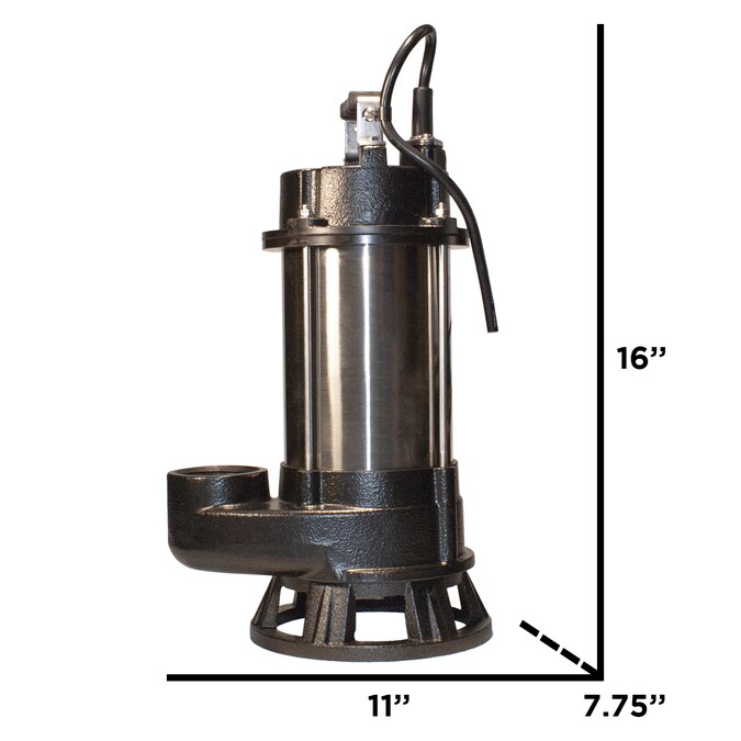 Burcam 3/4-HP 115-Volt 70-GPM Stainless Steel Sewage Sump Pump - Image 4