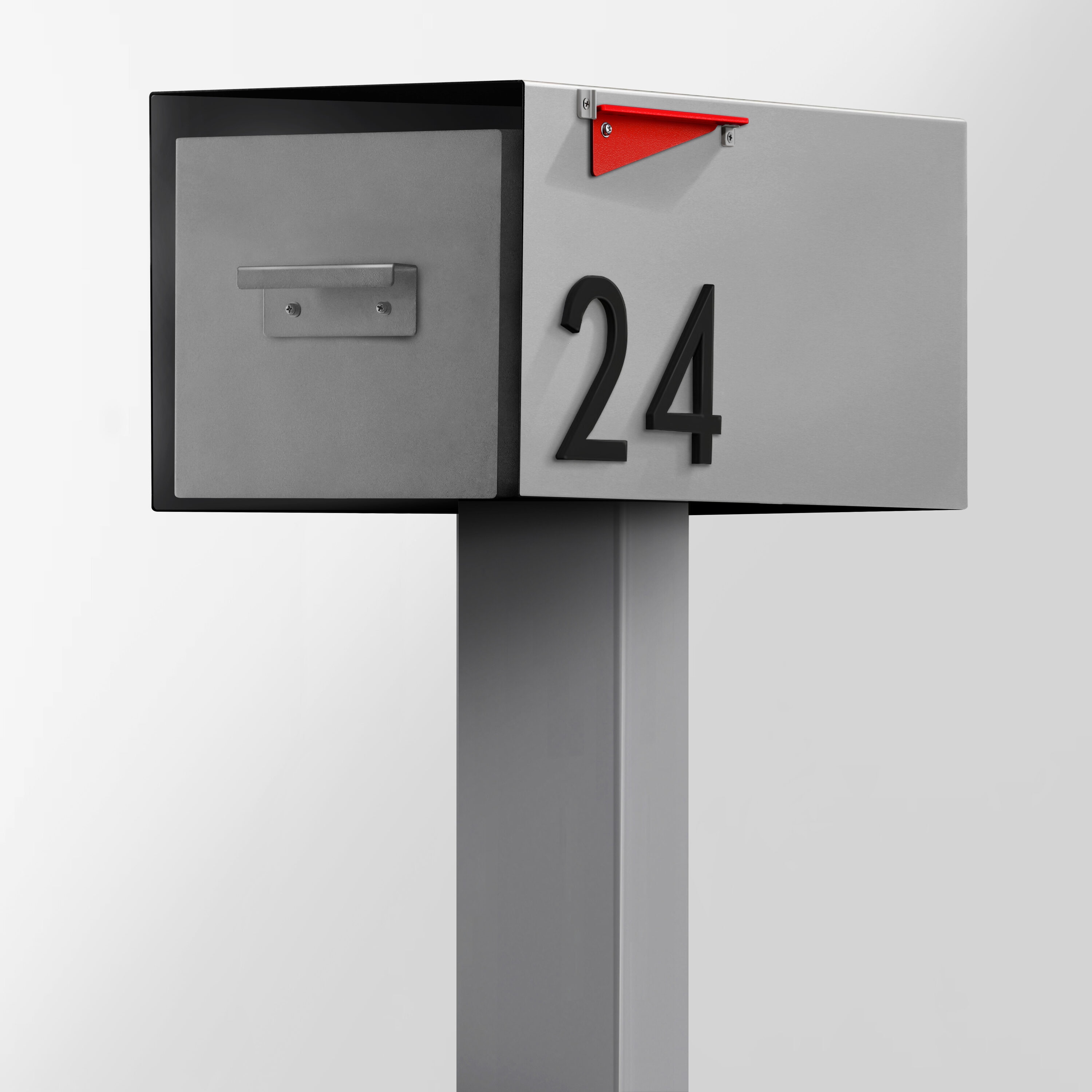 Post-Mounted Mailboxes 4 x 4 Gray Steel