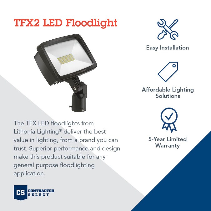 Lithonia Lighting 250-Watt EQ LED Dark Bronze 1-Head Switch-Controlled Flood Light with Adjustable 13200 - Image 6