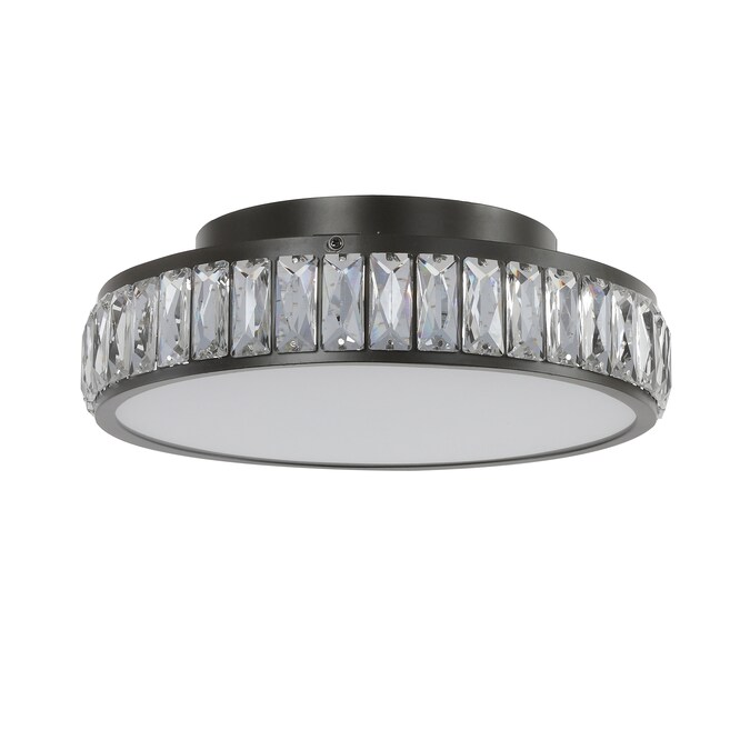 allen + roth Willow 1-Light 12.72-in Matte Bronze LED Flush Mount Light - Image 2