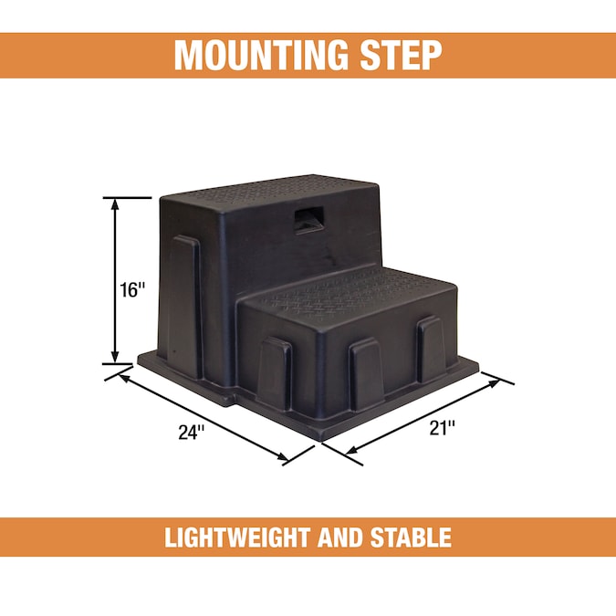 Buyers Products 2-Step 350-lb Capacity Black Plastic Step Stool - Image 2
