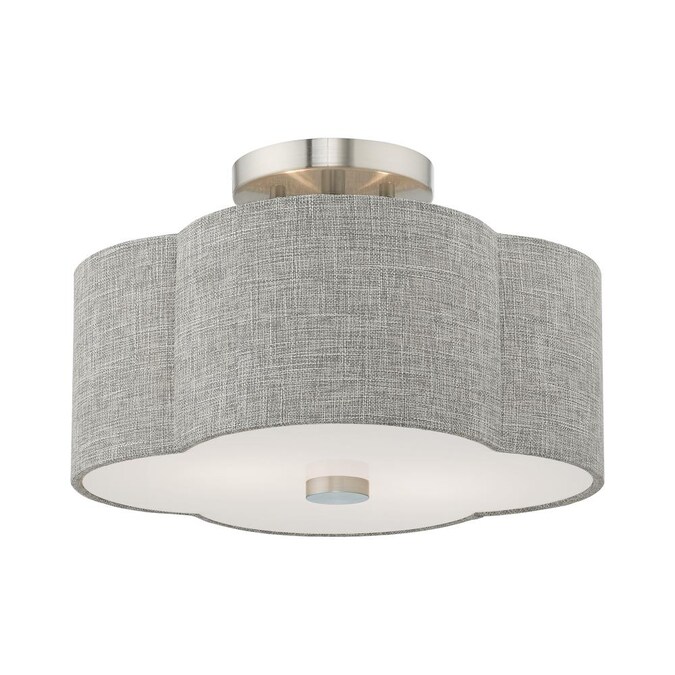 Livex Lighting Kalmar 2-Light Brushed Nickel Semi mount light - Image 4