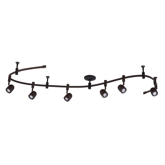 Catalina 96-in 6-Light Bronze dimmable LED Transitional Linear Track Lighting Kit with Flat Back Pivoting Heads