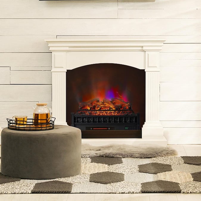 BABOOM 26-in W Black Infrared Quartz Corner or Flat Wall Electric Fireplace with Remote Control Included - Image 12