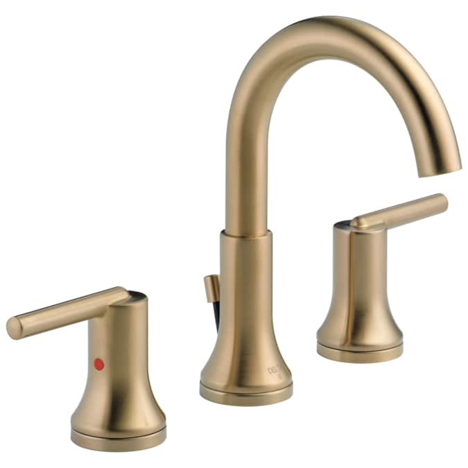 Delta Trinsic Champagne Bronze Widespread 2-Handle WaterSense Bathroom Sink Faucet with Drain