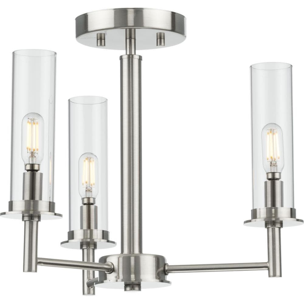 Kellwyn 3 -Light 16-in Brushed Nickel Semi Flush Mount Light