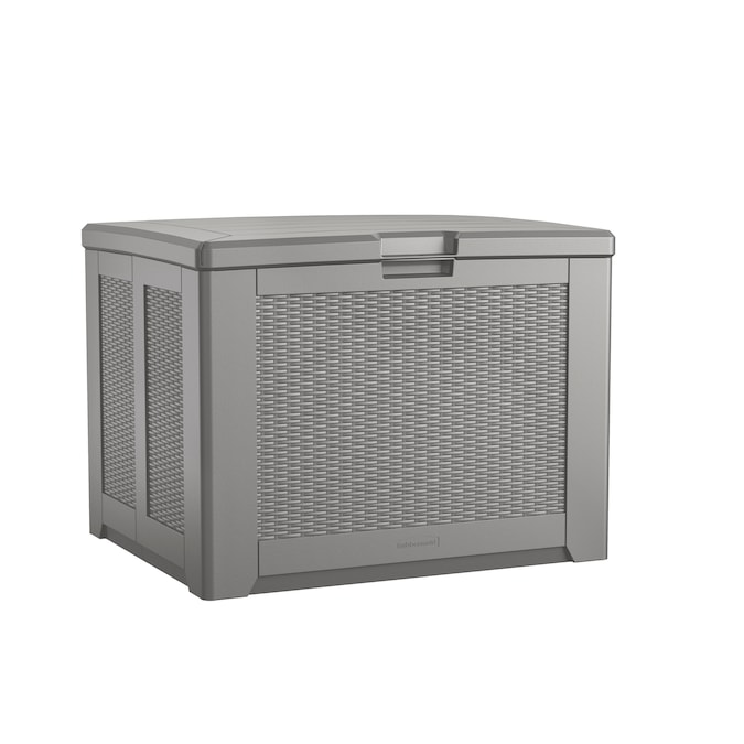 Rubbermaid 33.5-in L x 27.5-in 74-Gallons Gray Plastic Deck Box