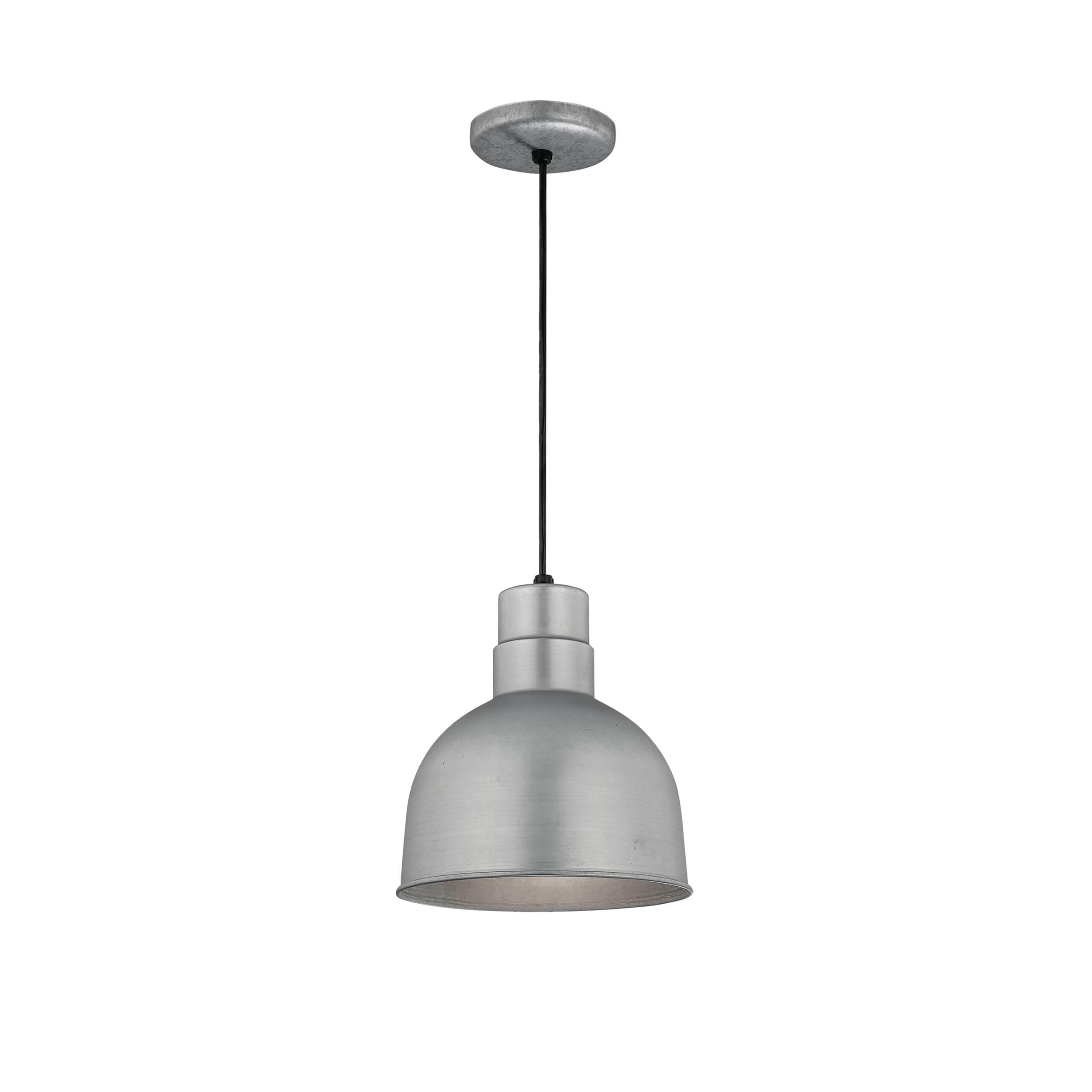 R Series 1 -Light Galvanized Modern/contemporary Bowl Medium Hanging Pendant light