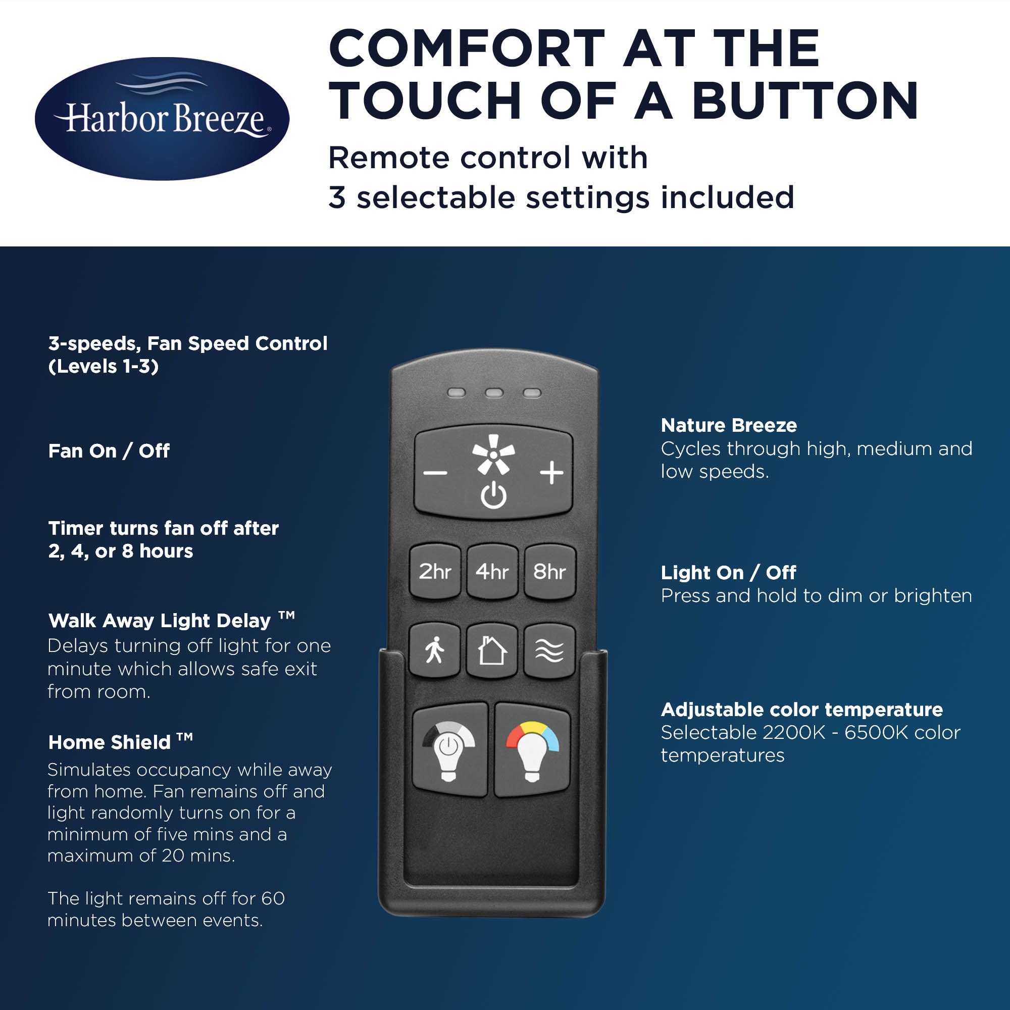 Flanagan III 52-in Color-Changing Integrated LED Outdoor Matte Black with Black/Driftwood Blades Ceiling Fan With Light - Remote Included ( 5 -Blade ) - Image 7