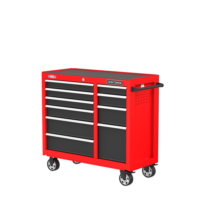 CRAFTSMAN 2000 Series 41-in W x 37.5-in H 10-Drawer Steel Rolling Tool Cabinet (Red)