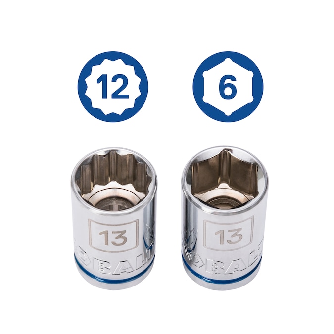 Kobalt 154-Piece Standard (SAE) and Metric Polished Chrome Mechanics Tool Set with Hard Case - Image 8