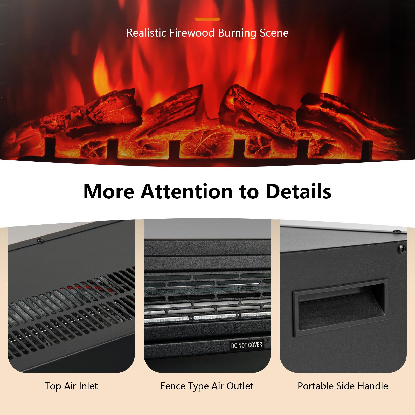 29-Inches W Black Free standing Infrared quartz Tabletop Electric Fireplace with Remote Control Included - Image 4